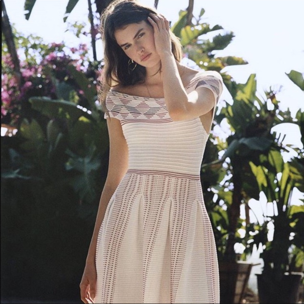 Maje Remord Off The Shoulder Dress in White